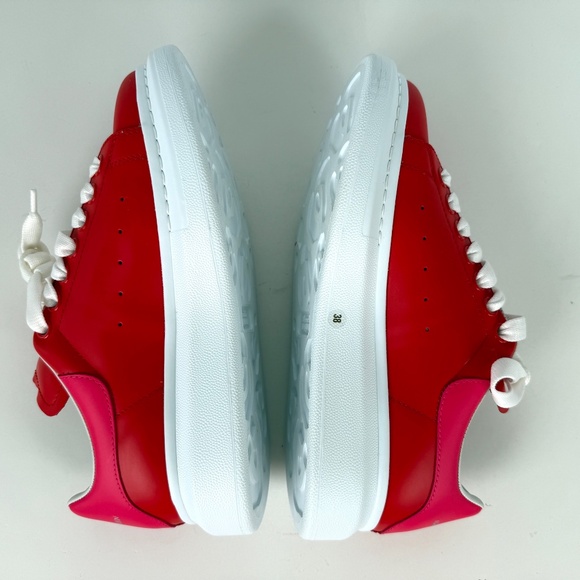 Alexander McQueen Larry Red Pink Leather Sneakers 38, 8 - Picture 10 of 11